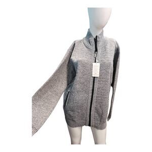 Vcansion Gray Full Zip Cardigan Sweater Mens size Large
